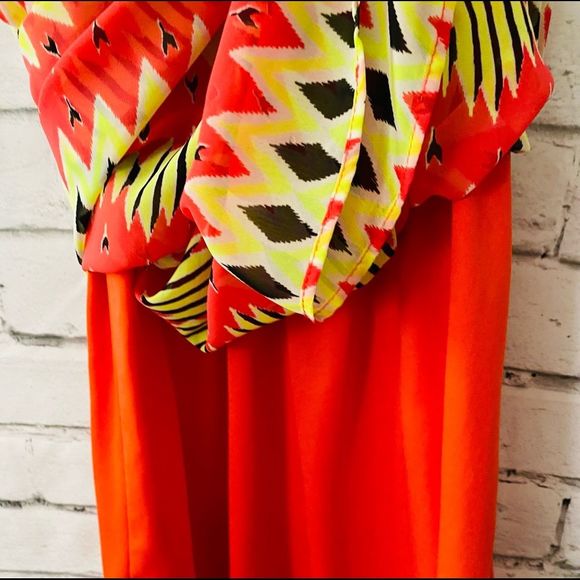 Retro Chevron Vintage Summer Geometric Stripe Dress With Open Sleeves Size 10 - Picture 3 of 5